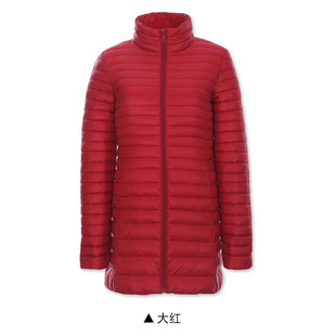 2015秋冬新款韩版修身显瘦中长款超轻薄羽绒服女正品大码外套
