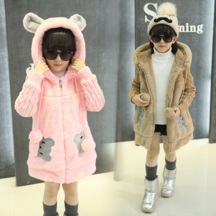 2016新款套装女童冬装韩版时尚潮流卡通夹棉长袖女童中大童毛衣