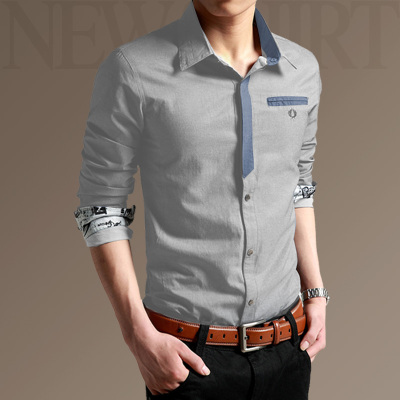 男士衬衫男长袖衬衣2016新款修身型商务休闲韩版衣服男装秋季新品