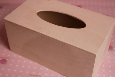 儿童DIY手工纸巾盒批发白坯木质纸巾盒雪花珍珠泥粘土模具配件