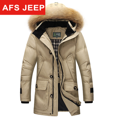 Afs Jeep/战地吉普新款羽绒服男中长款加厚修身韩版潮男士冬装