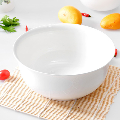 莹辰达 唐山纯白色陶瓷器骨瓷碗8英寸汤盆盛汤碗泡面碗 大汤碗