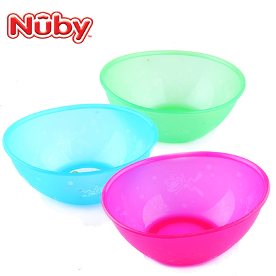 美国Nuby努比宝宝餐碗婴儿童辅食碗压花船型易握餐具进口