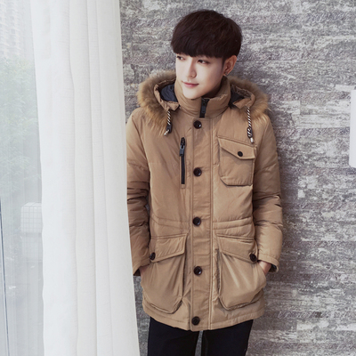 2016韩版男装冬季新款修身羽绒服男士加厚保暖男士青年学生潮外套