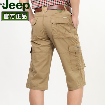 AFS JEEP/战地吉普短裤七分裤 男士休闲薄款宽松工装中裤男装短裤