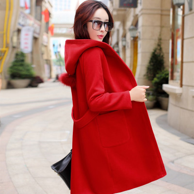 韩国冬季中长款加厚毛呢外套 2016韩版秋季呢子大衣冬天妮子女装