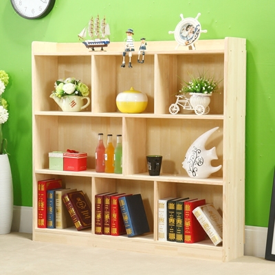 实木松木儿童书架书柜自由组合带门简易储物置物书橱柜子简约现代