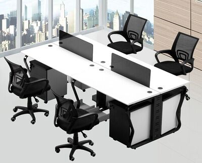简约现代办公家具组合屏风办公桌椅4人6人位电脑桌职员桌员工位