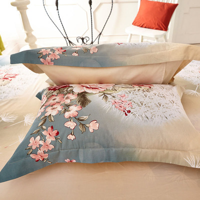 罗莱王妃系列活性单枕套全棉斜纹活性印花大版花床上用品纯棉枕套