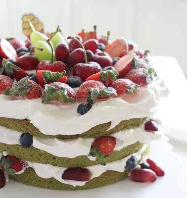 抹茶裸蛋糕 个性蛋糕 宝宝周岁百天蛋糕婚宴甜品创意蛋糕定制蛋糕