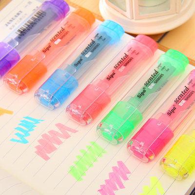 创意文具 彩色香味糖果色荧光标记笔 中柏 荧光笔 水彩笔 记号笔