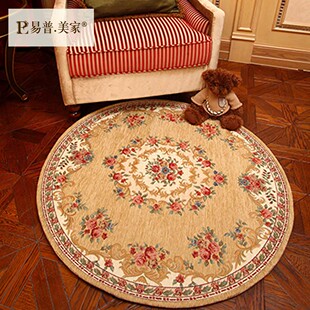 美式地毯 电脑椅垫圆形地毯  客厅 欧式地毯 卧室 床边毯地垫