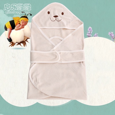 婴儿用品彩棉抱被睡袋夏季薄款新生儿宝宝抱毯有机纯棉襁褓空调被