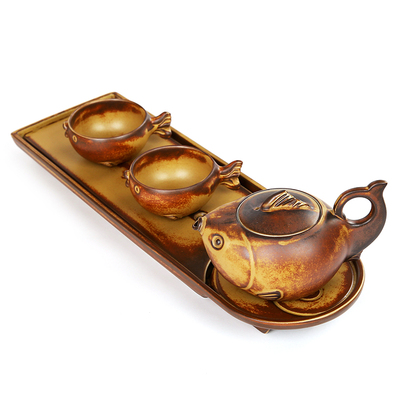 粗陶快客杯 陶瓷一壶二两杯 功夫茶具套装特价 干泡茶盘 旅行茶具