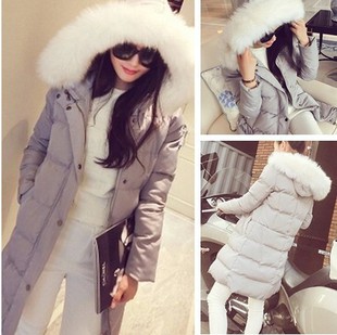 2015冬季新款韩版连帽中长款收腰显身材棉衣超级暖和名媛棉服潮