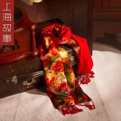 2015冬季新款上海故事正品大围巾巾真丝围巾 高端蚕桑丝长丝巾