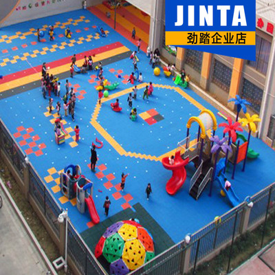 劲踏米格橙色幼儿园户外操场运动地板篮球羽毛球悬浮式拼装地板