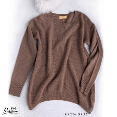 开顺2014冬季新款英伦风格限量版100%山羊绒圆领套衫