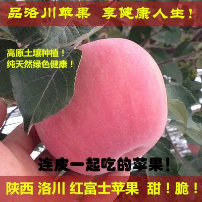 新鲜苹果水果10斤包邮批发特价陕西洛川红富士绿色脆甜比烟台好吃
