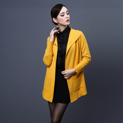秋装外套女2015韩版羊毛大衣长袖呢子大衣中长款开衫气质毛呢外套