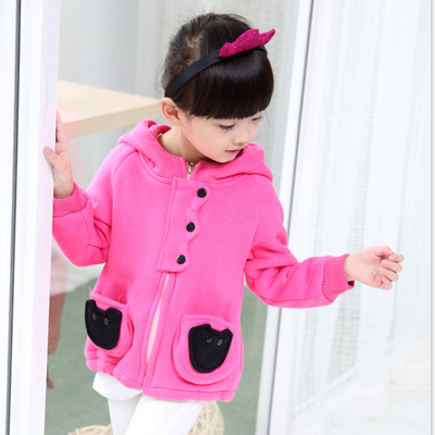 2015新款儿童装 女童外套纯棉上衣韩版卫衣长袖带帽衫秋冬季保暖