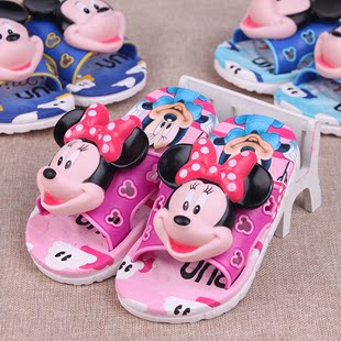包邮Disney迪士尼夏季儿童凉拖鞋男童女童居家宝宝拖鞋卡通