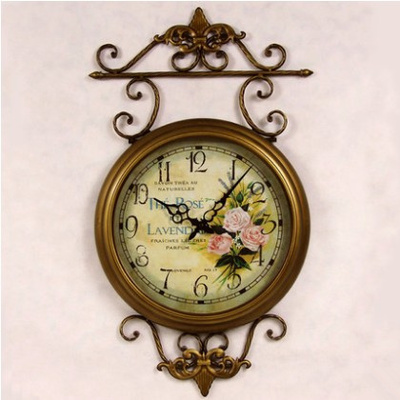 包邮 经典美式复古欧式铁艺挂钟 创意时尚田园乡村个性创意时钟