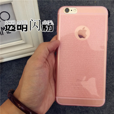 iphone6 plus超薄磨砂透明硅胶套5.5苹果6S闪粉手机套防摔5S软壳