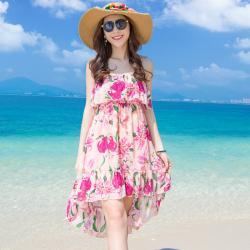 旅游2017夏新款度假海滩沙滩裙性感短裙波西米亚吊带连衣裙燕尾裙