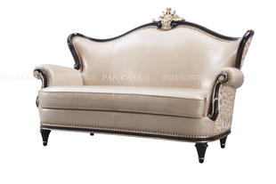 宫廷一号欧式沙发 真皮实木沙发 香槟色皮沙发 高档沙发组合