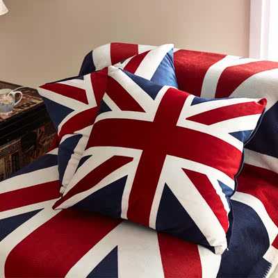 个性时尚英伦五角星星英国米子旗美国国旗枕头办公室睡觉抱枕靠垫