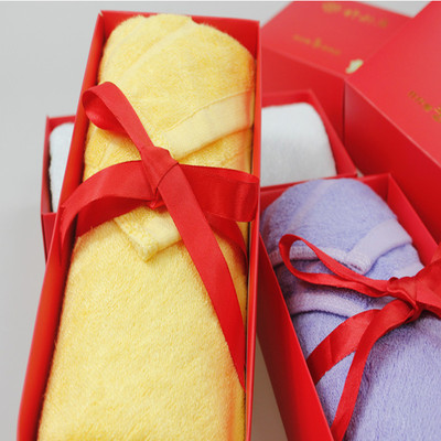 竹纤维毛巾礼盒单1条装 寿宴生日结婚礼回礼 创意小礼物批发团购