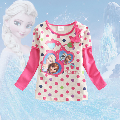 Frozen冰雪奇缘童装韩版公主打底衫1-2-3-4岁女童秋款长袖T恤