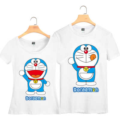 2015新款机器猫叮当猫印花短袖夏装女韩版纯棉圆领t恤上衣包邮潮