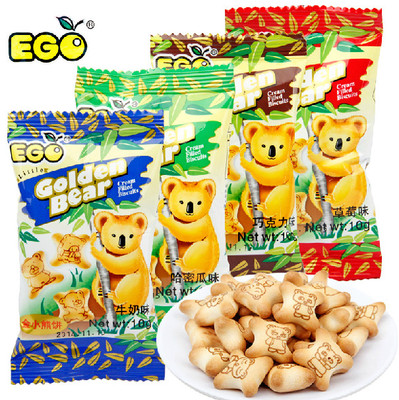 马来西亚进口零食EGO金小熊灌心夹心饼干独立小包装一斤500g包邮