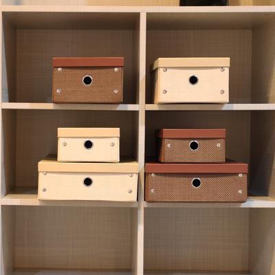 韩式编织高档折叠杂物办公居家衣帽间书架用品收纳盒有盖整理盒
