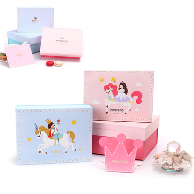 童装零食包装盒批发精美时尚礼品盒王子公主折叠礼盒长方形回礼盒