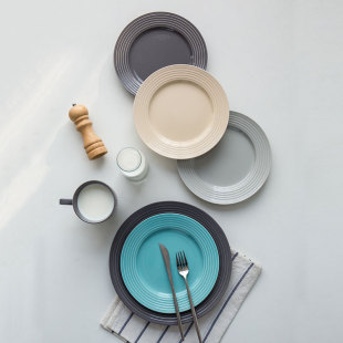 陶瓷盘子家用创意北欧西餐牛排盘简约早餐盘点心盘菜盘餐厅圆形盘