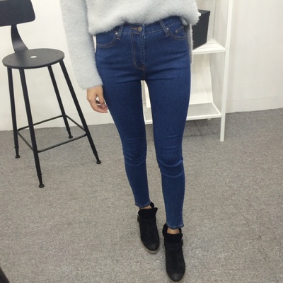 冬季新款韩版弹力牛仔裤女士修身显瘦铅笔裤长裤