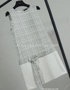 ◆ASM2015S/S◆夏季特别推荐 设计款气质银白格纹假两件长裙/短裙