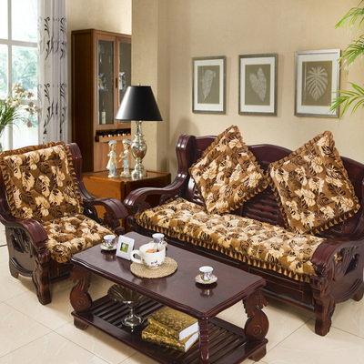 实木红木沙发坐垫中式毛绒木质沙发垫子加厚防滑定做椅垫四季通用