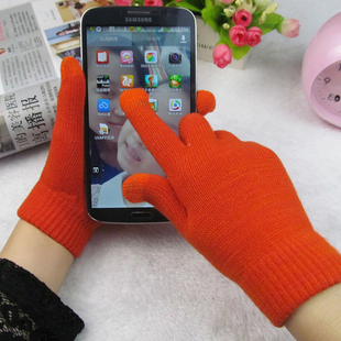 冬季保暖单色触屏手套 男女通用玩苹果手机 ipad智能机专用手套