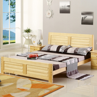 实木床松木1.5米双人床1.8米成人大床简约现代单人床1.2米1米包邮