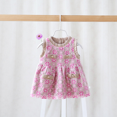 IDEA2015秋冬新款韩版童装 婴幼童小童无袖连衣裙儿童背心裙