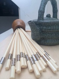 筷子 仿象牙筷子酒店筷 不锈钢金雕筷子 10双套装 创意餐具韩国