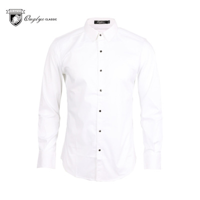 长袖衬衫男衬衣四季款修身薄款时尚休闲青年韩版潮流白色开衫衬衣