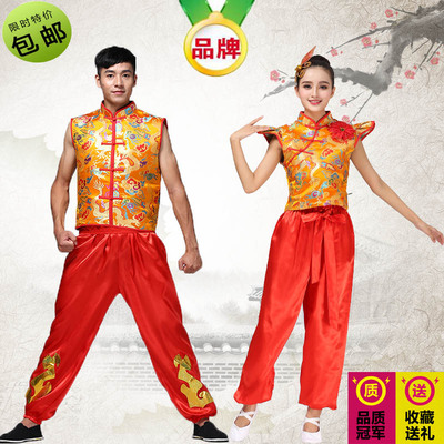 新款打鼓服民族风男女成人现代舞蹈服装秧歌服演出服中国风腰鼓服