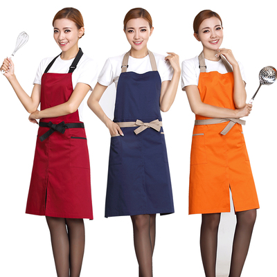 围裙韩版时尚男士厨房家居女围腰可爱厨师奶茶店咖啡店工作服围裙