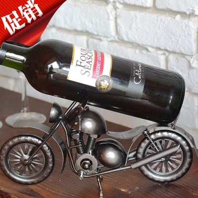 手工铁皮红酒架摩托车模型酒架酒吧酒柜吧台创意摆件摆饰品软装