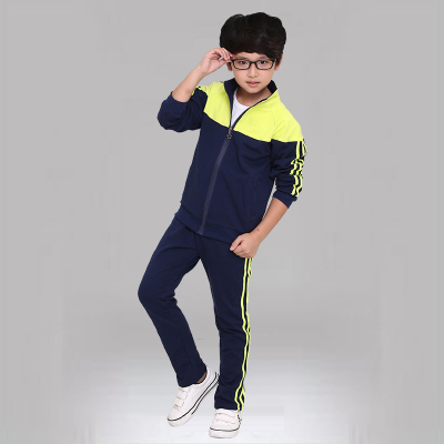 2015春秋装开学新款韩版男童套装 儿童装中大童运动两件套校服女